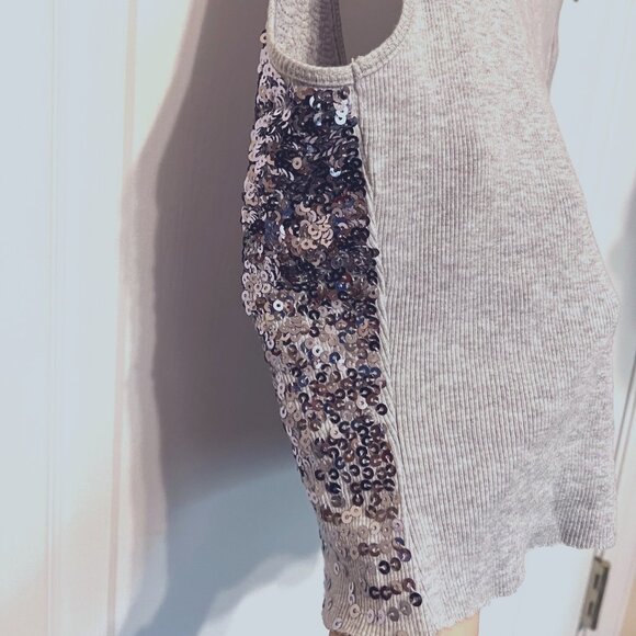 Express Sequin Tank Top-Cropped-Size Small-Gray & Black-Sparkle-Dance-Spring - Picture 5 of 11